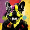 Digitaler Download Französische Bulldogge „Frenchie“ Bunt und farbenfroh, Deko Design, Deko Art