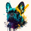 Digitaler Download Französische Bulldogge „Frenchie“ Farbenfroh Bunt, Deko Art