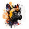 Digitaler Download Französische Bulldogge „Frenchie“ Farbenfroh Bunt, Deko Art