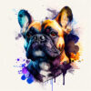 Digitaler Download Französische Bulldogge „Frenchie“ Farbenfroh Bunt, Deko Art