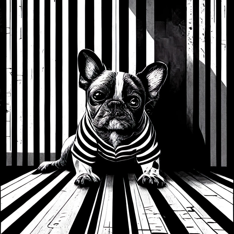 Digitaler Download Französische Bulldogge „Frenchie“ Schwarz & Weiß, Deko Design, Deko Art