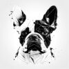 Digital Download French Bulldog "Frenchie" Black & White, Deco Design, Deco Art