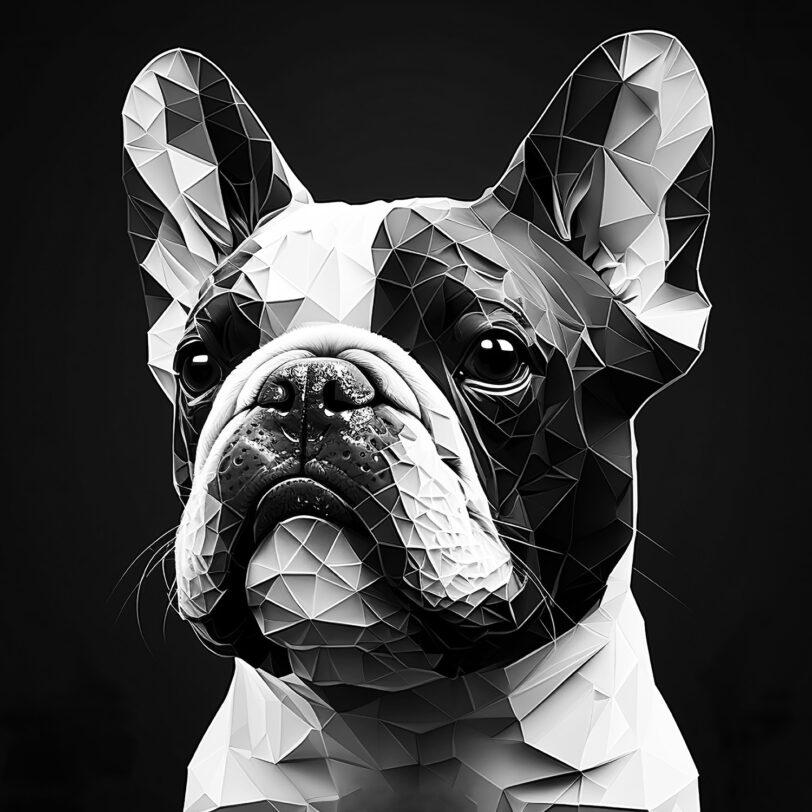 Digitaler Download Französische Bulldogge „Frenchie“ Schwarz & Weiß, Deko Design, Deko Art