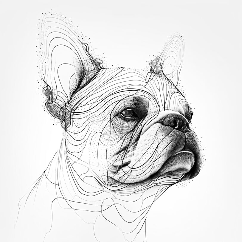 Digitaler Download Französische Bulldogge „Frenchie“ Schwarz & Weiß, Deko Design, Deko Art