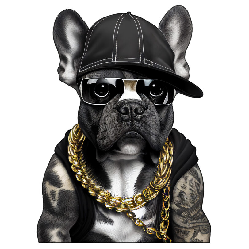 Digitaler Download Französische Bulldogge "Frenchie" Kids Motiv, Gangster Motiv, Gangsta Style