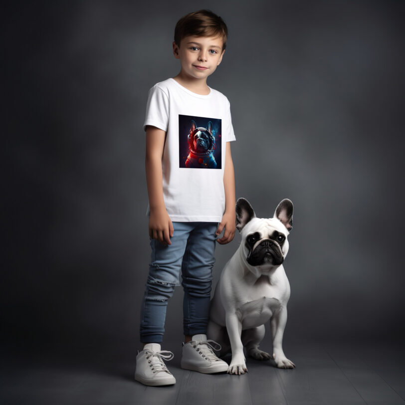 Digitaler Download Französische Bulldogge „Frenchie“ Kids Motiv, Astronaut Frenchie, Weltraum