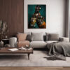 Digitaler Download Französische Bulldogge „Frenchie“ Familienportrait, Deko Art, Street Art, Steampunk Art