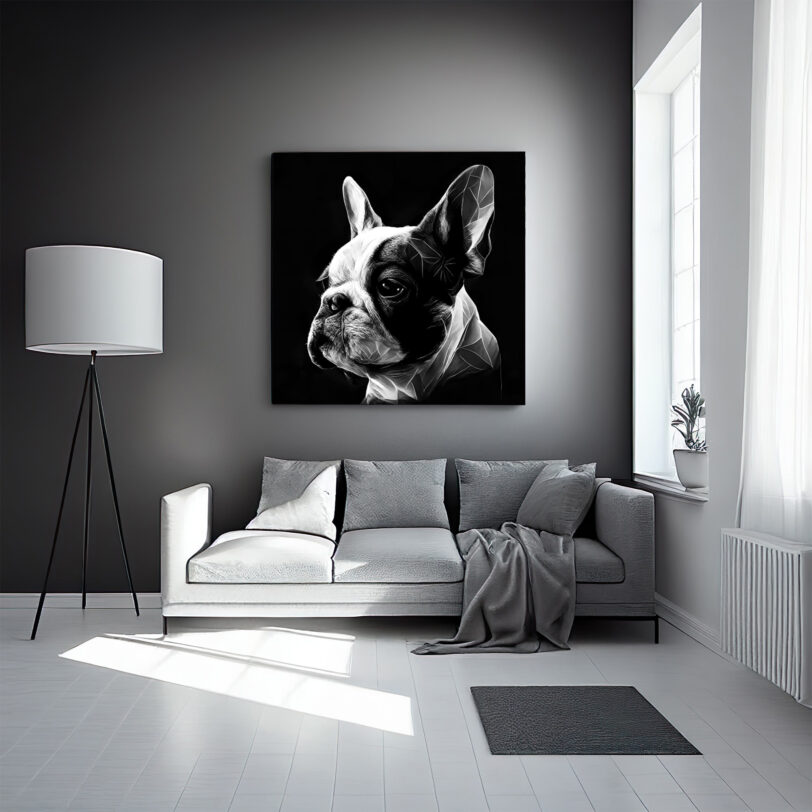 Digitaler Download Französische Bulldogge „Frenchie“ Schwarz & Weiß, Deko Design, Deko Art