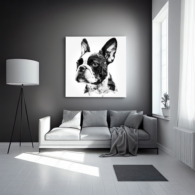 Digitaler Download Französische Bulldogge „Frenchie“ Schwarz & Weiß, Deko Design, Deko Art