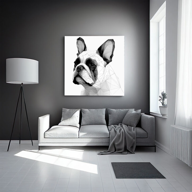 Digitaler Download Französische Bulldogge „Frenchie“ Schwarz & Weiß, Deko Design, Deko Art