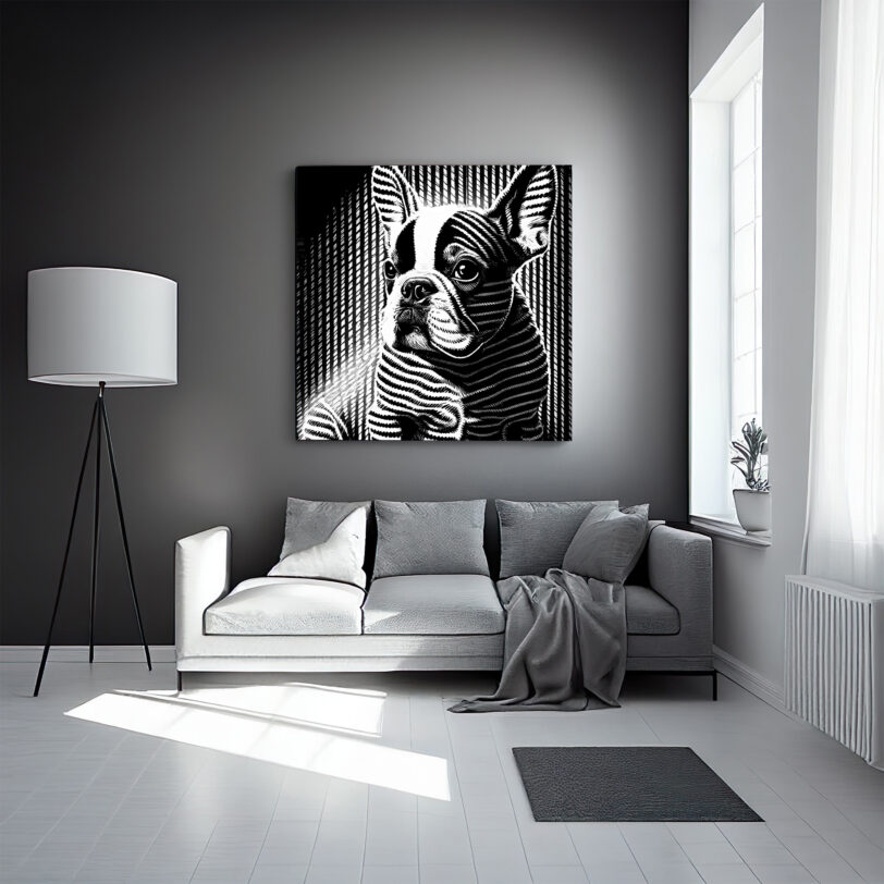 Digitaler Download Französische Bulldogge „Frenchie“ Schwarz & Weiß, Deko Design, Deko Art