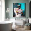 Digitaler Download Französische Bulldogge „Frenchie“ Badezimmer Deko Portrait 2, Deko Art