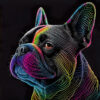 Digitaler Download Französische Bulldogge „Frenchie“ Modern Neon Art Design, Deko Design, Neon Art