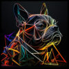 Digitaler Download Französische Bulldogge „Frenchie“ Modern Neon Art Design, Deko Design, Neon Art