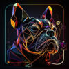 Digitaler Download Französische Bulldogge „Frenchie“ Modern Neon Art Design, Deko Design, Neon Art