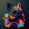 Digitaler Download Französische Bulldogge „Frenchie“ Modern Neon Art Design, Deko Design, Neon Art