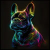 Digital Download French Bulldog "Frenchie" Modern Neon Art Design, Deco Design, Neon Art