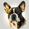 Digitaler Download Französische Bulldogge „Frenchie“ Gold-Schwarz-Weiss Poly Design, Deko Design, Deko Art