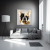 Digitaler Download Französische Bulldogge „Frenchie“ Gold-Schwarz-Weiss Poly Design, Deko Design, Deko Art