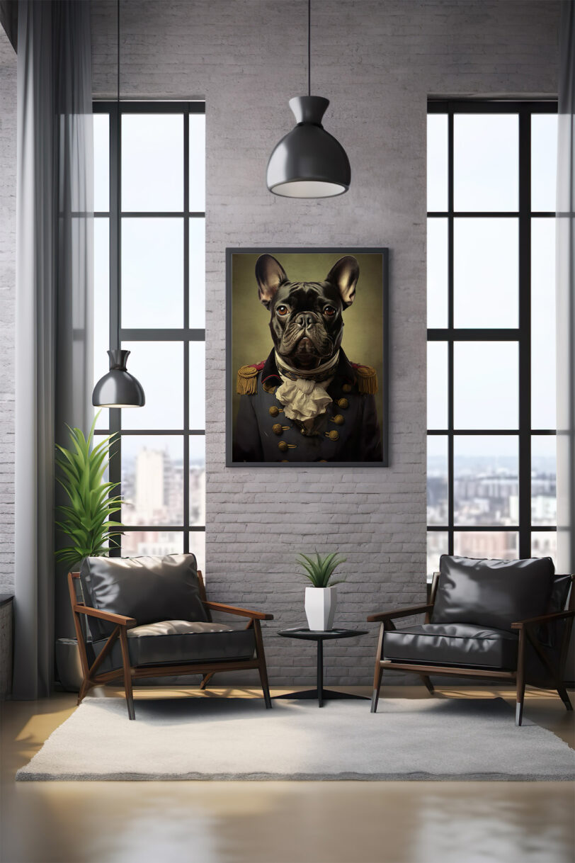 Digitaler Download Französische Bulldogge „Frenchie“ Portrait klassisch, Deko Art, keith thompson