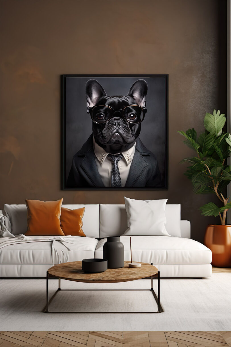 Digitaler Download Französische Bulldogge „Frenchie“ Portrait modern, Deko Art, portrait, frenchie portrait