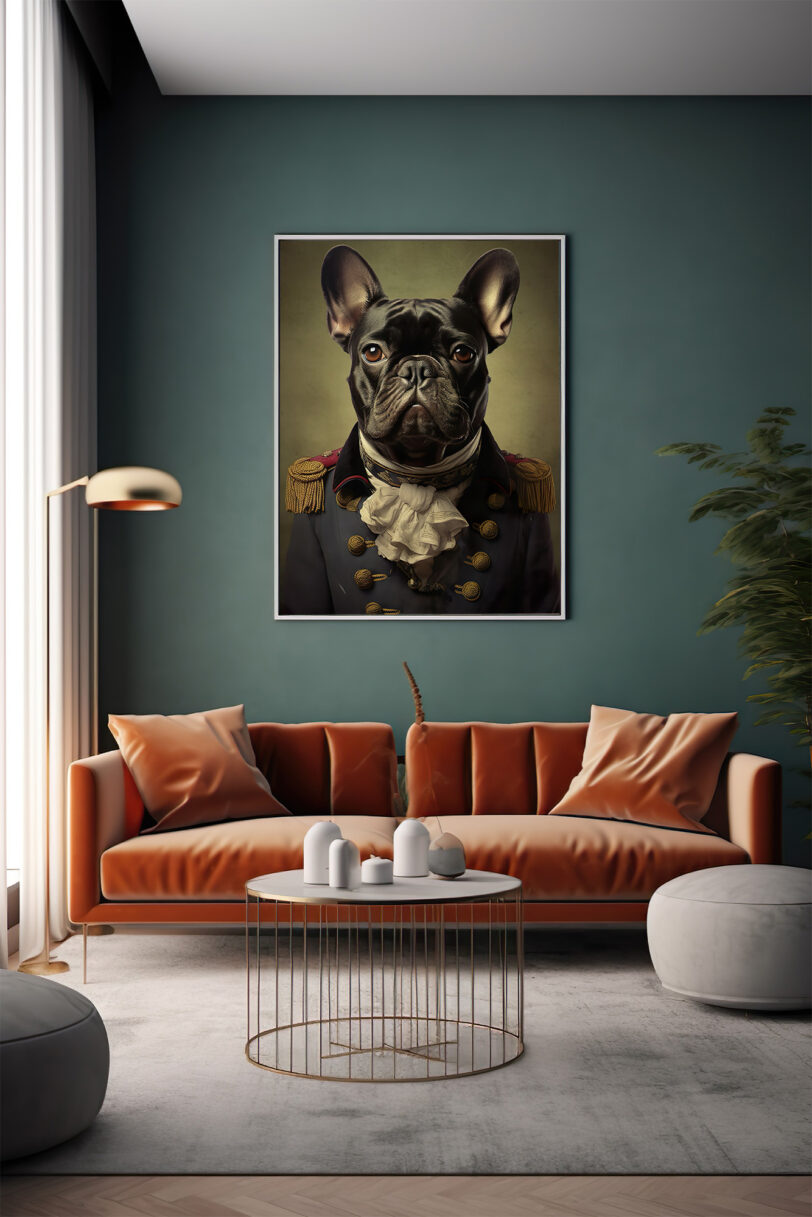 Digitaler Download Französische Bulldogge „Frenchie“ Portrait klassisch, Deko Art, keith thompson