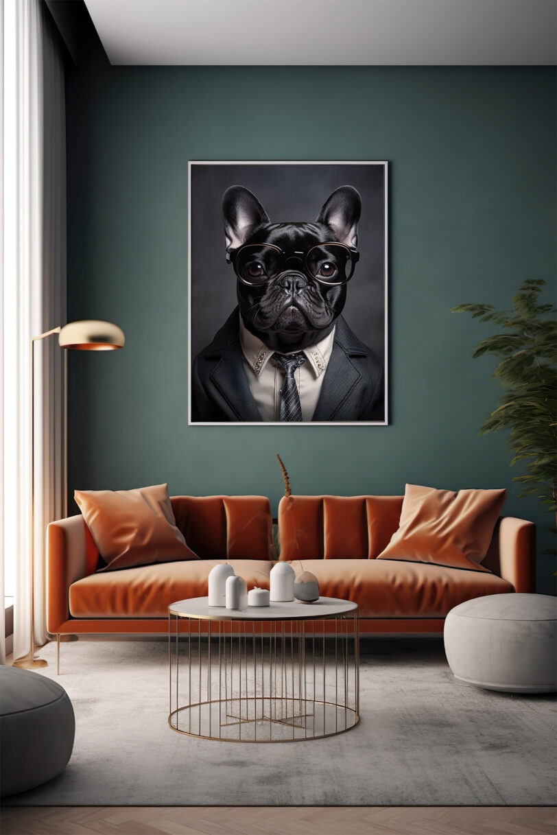 Digitaler Download Französische Bulldogge „Frenchie“ Portrait modern, Deko Art, portrait, frenchie portrait