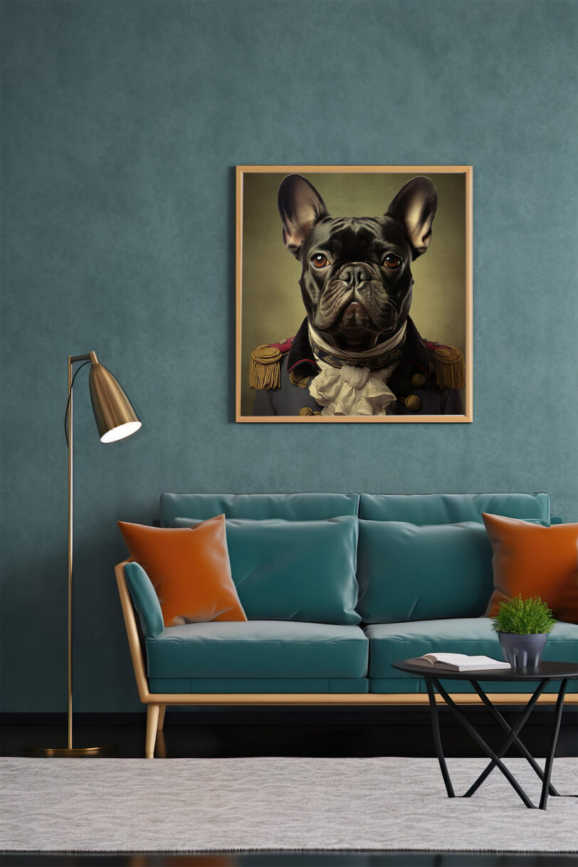 Digitaler Download Französische Bulldogge „Frenchie“ Portrait klassisch, Deko Art, keith thompson