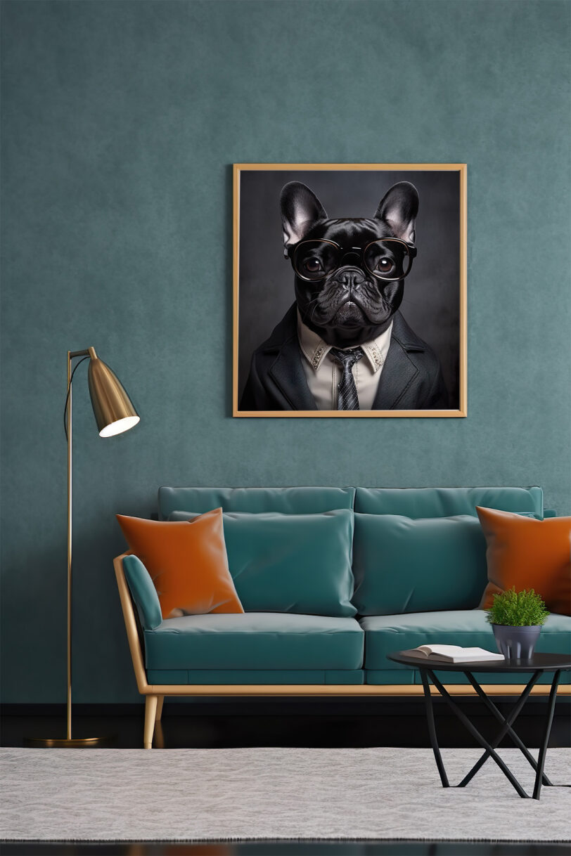 Digitaler Download Französische Bulldogge „Frenchie“ Portrait modern, Deko Art, portrait, frenchie portrait