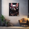 Französische Bulldogge im Cyberpunk Design