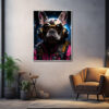 Französische Bulldogge im Cyberpunk Design