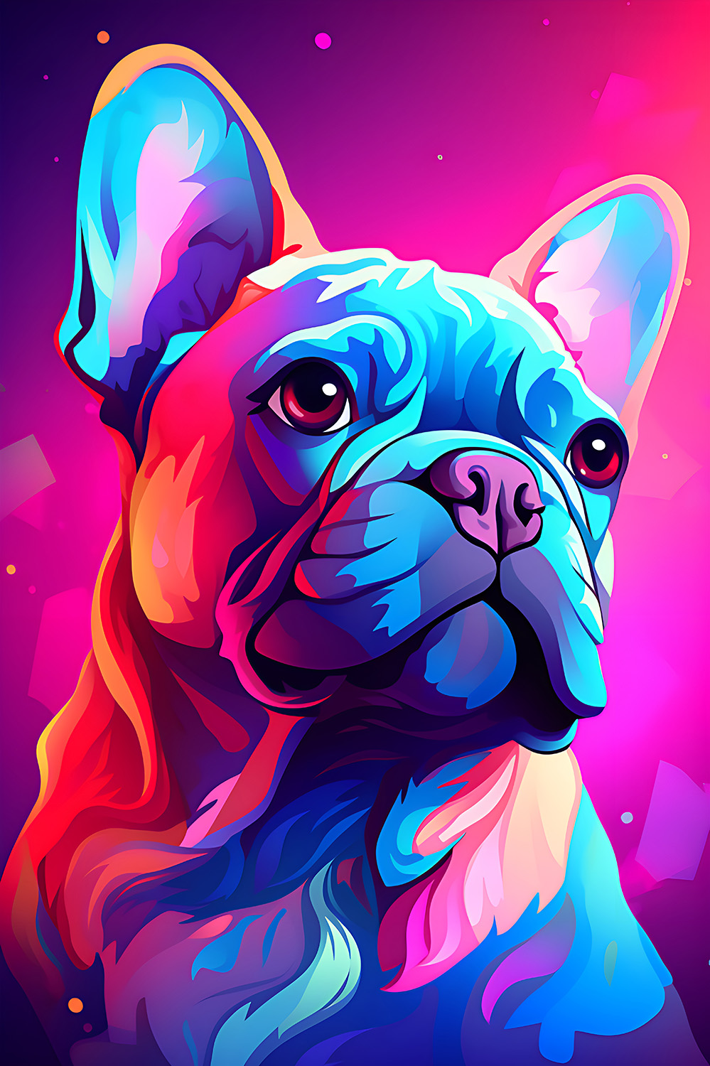 Französische Bulldogge im Popart Design