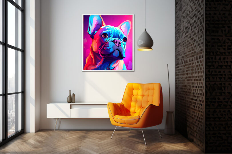 Französische Bulldogge im Popart Design