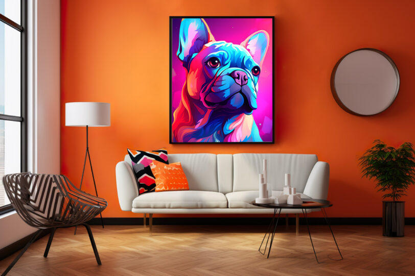 Französische Bulldogge im Popart Design