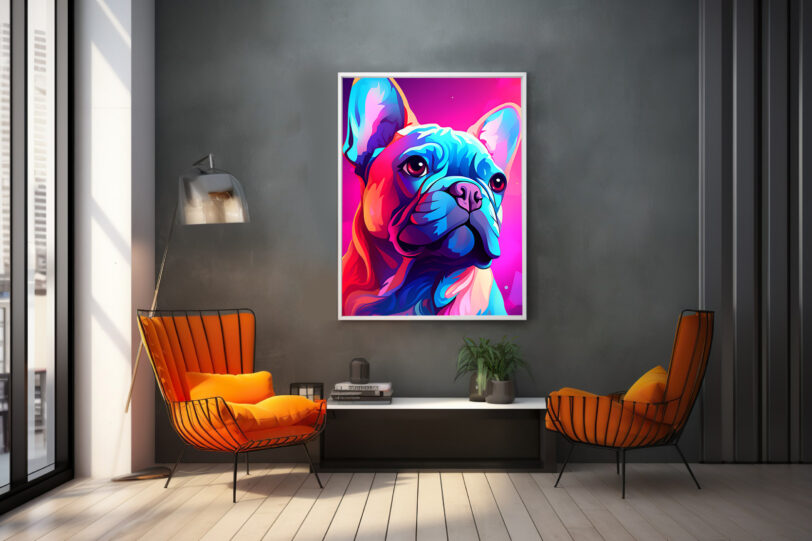 Französische Bulldogge im Popart Design