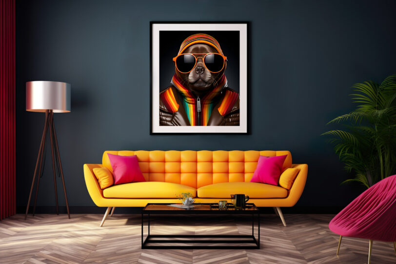 Französische Bulldogge im Popart Design