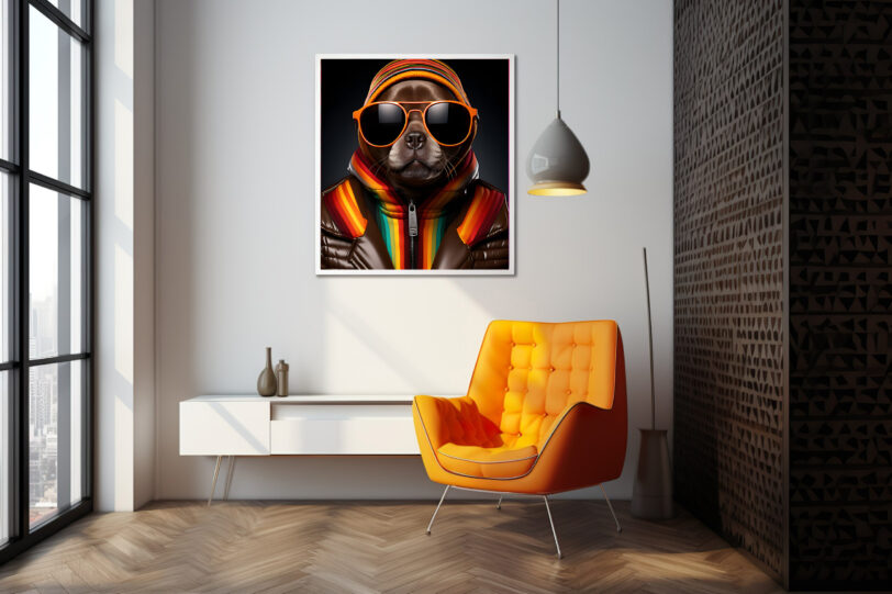 Französische Bulldogge im Popart Design