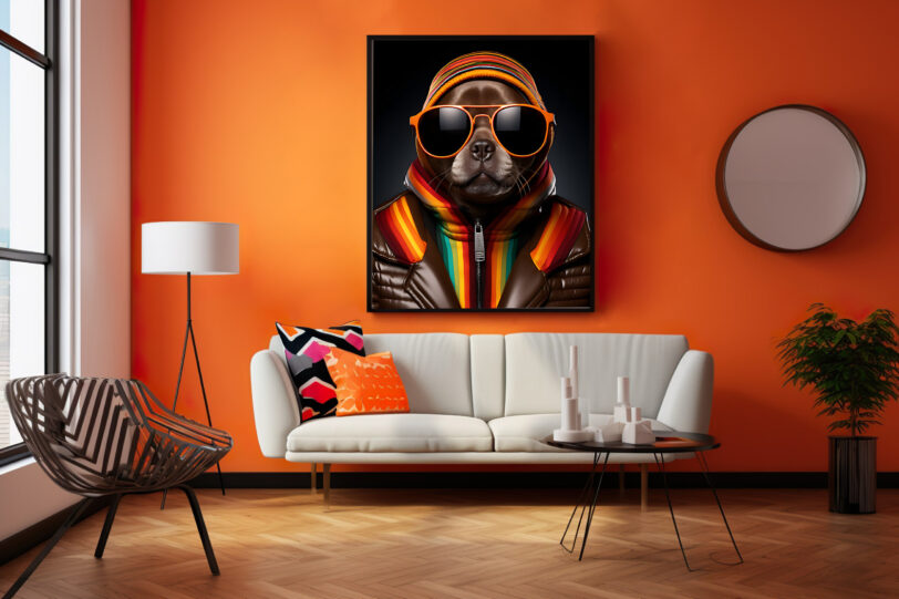 Französische Bulldogge im Popart Design