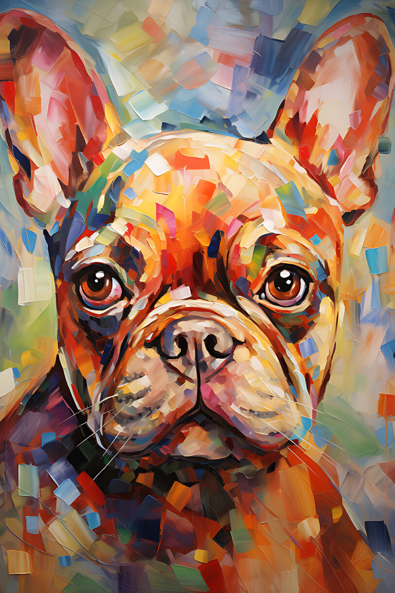 Französische Bulldogge im Popart Design