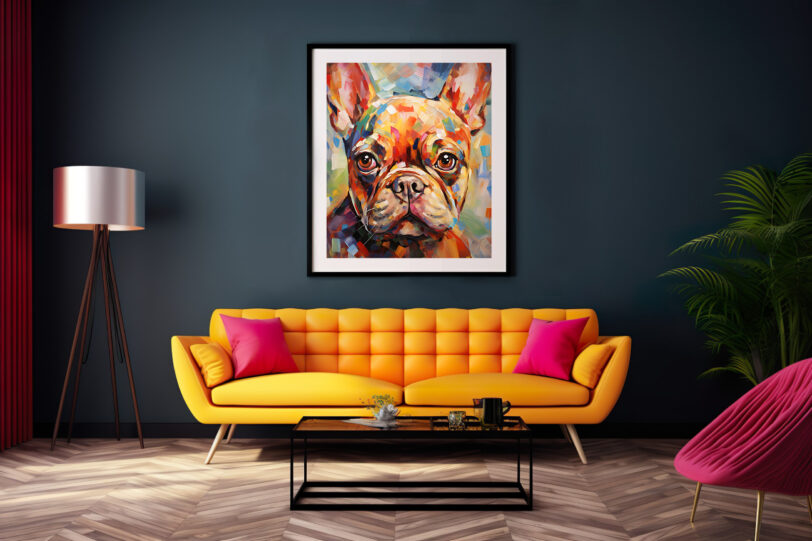 Französische Bulldogge im Popart Design