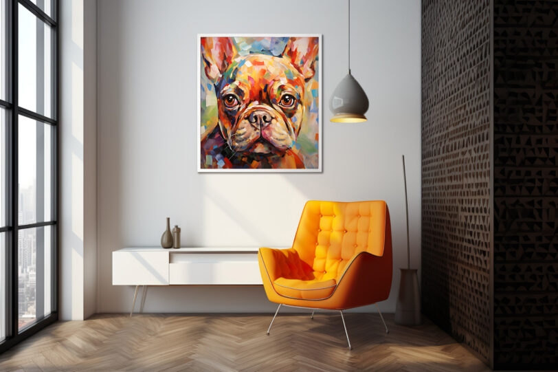 Französische Bulldogge im Popart Design