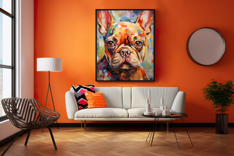 Französische Bulldogge im Popart Design