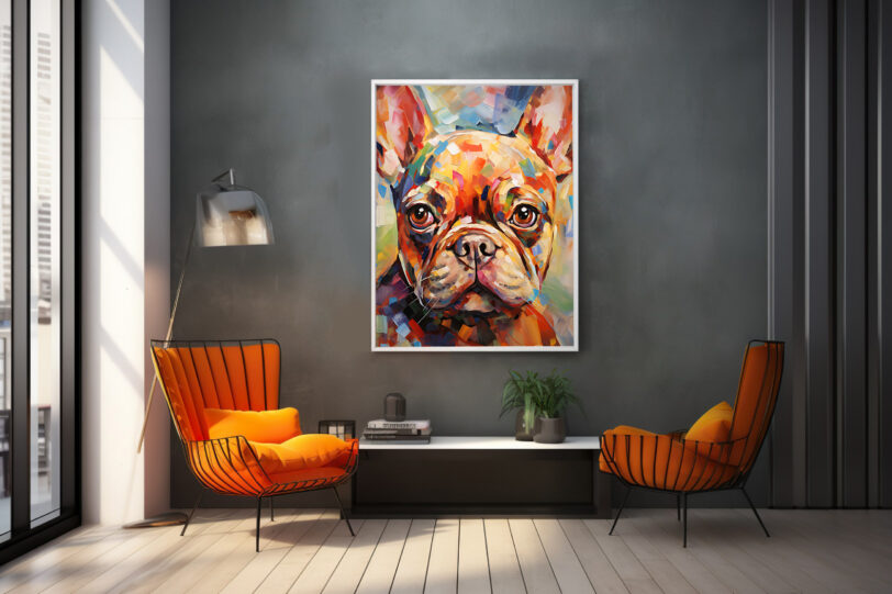 Französische Bulldogge im Popart Design