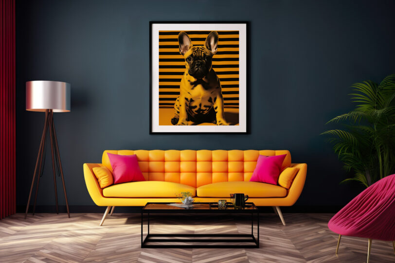 Französische Bulldogge im Popart Design