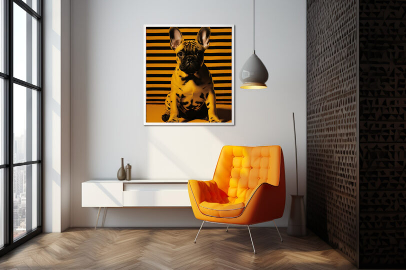 Französische Bulldogge im Popart Design