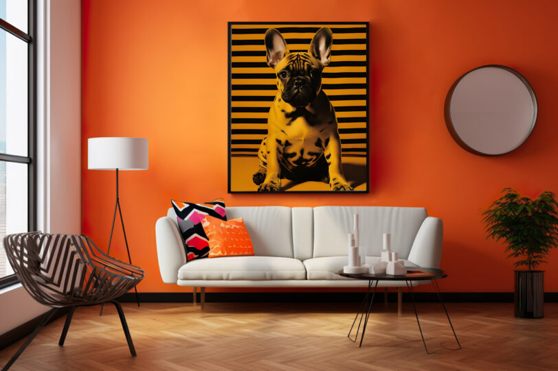 Französische Bulldogge im Popart Design