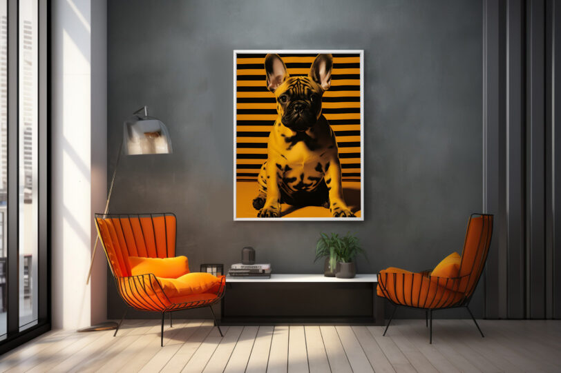 Französische Bulldogge im Popart Design