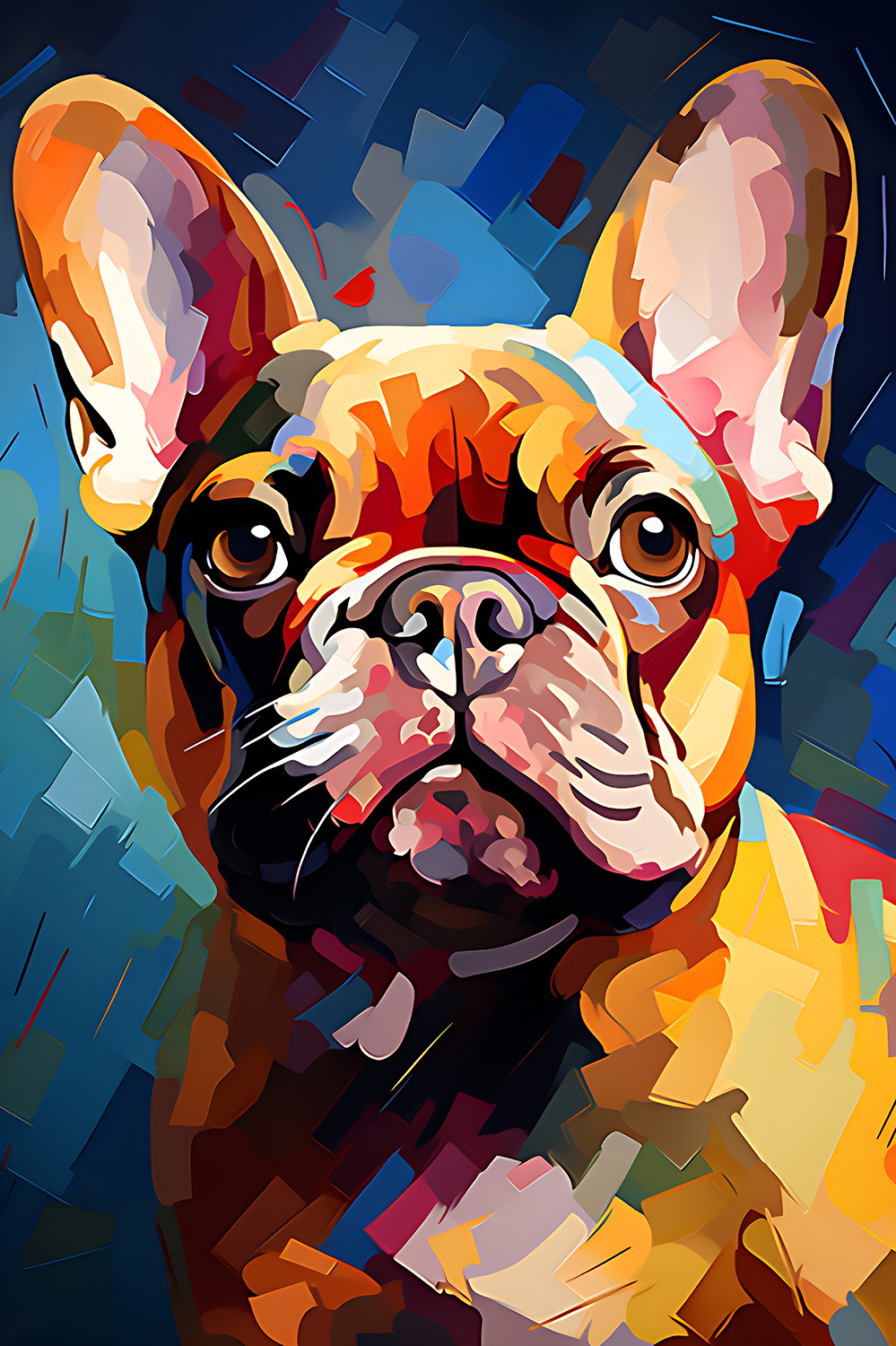 Französische Bulldogge im Popart Design