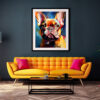 Französische Bulldogge im Popart Design