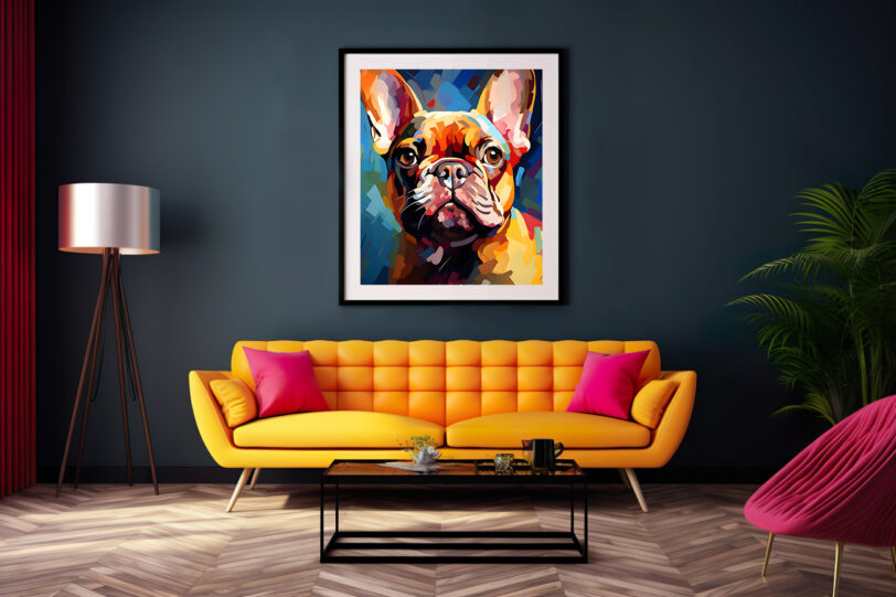 Französische Bulldogge im Popart Design